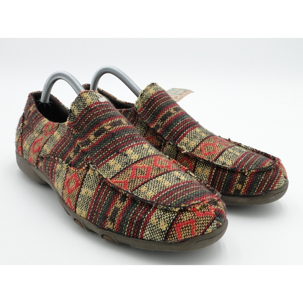 Roper Johnnie Womens Size 11 Colorful Southwestern Slip On Driving Moc Toe Shoes - Picture 5 of 7